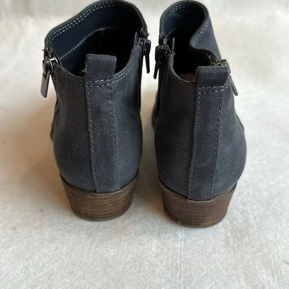 Carlos Brianne Blue Faux Suede Ankle Booties size 8.5